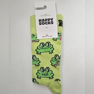 NWT - Happy Socks Green Frog Fun Socks